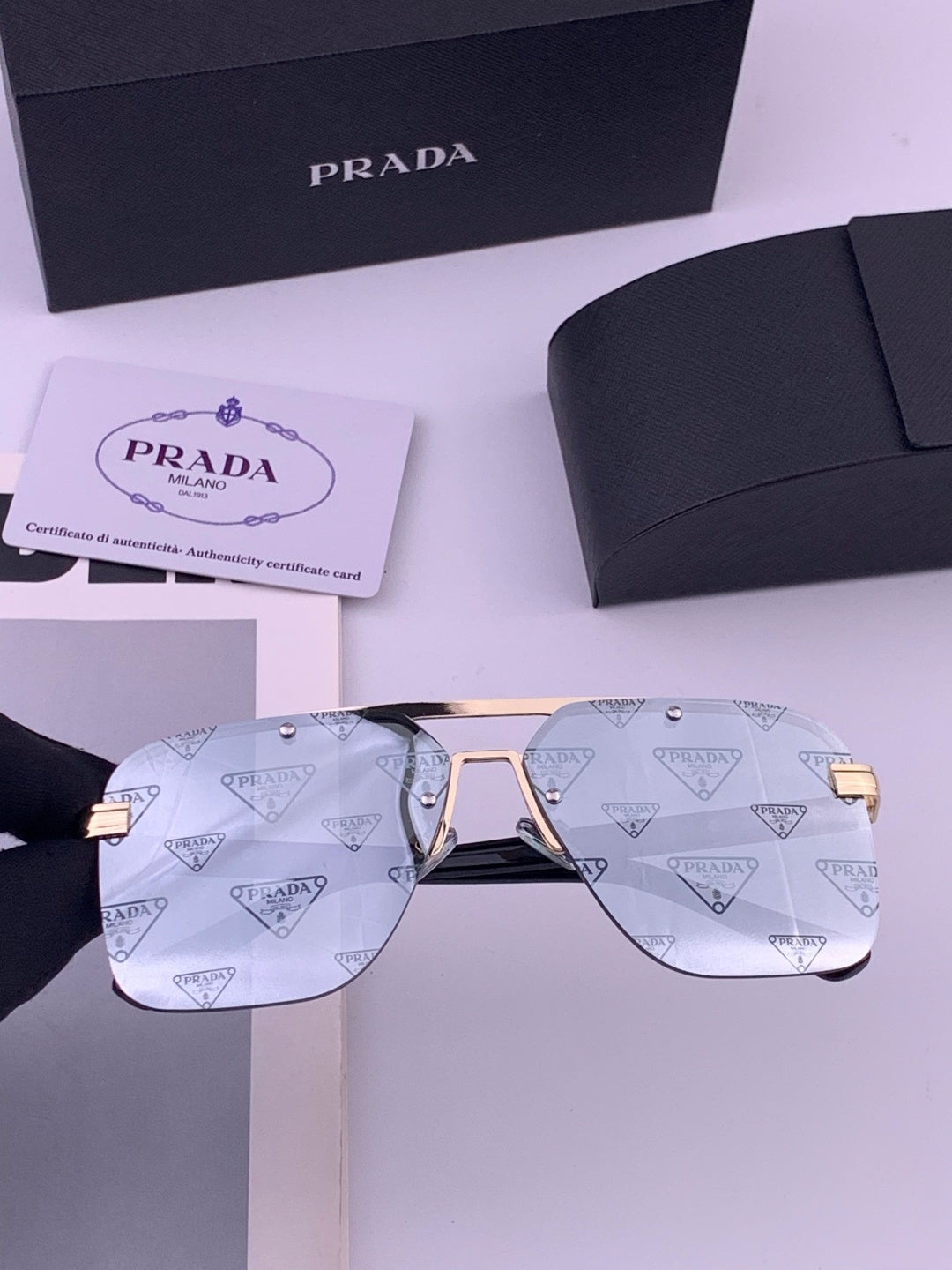 Prada Fashion Silver Lens Sunglasses for Men - 415694