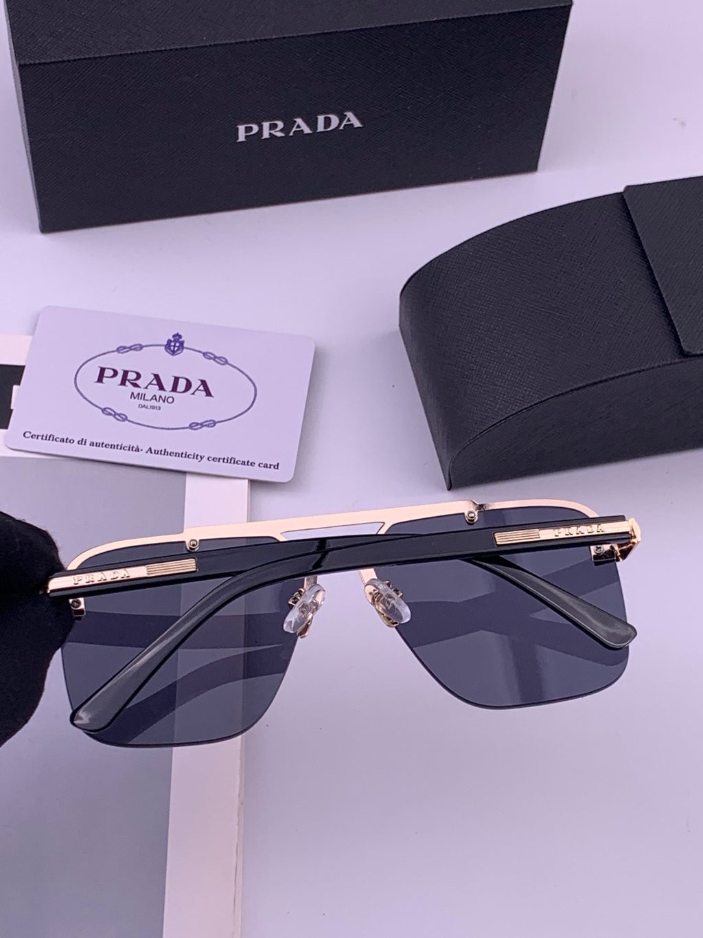 Prada Fashion Blue Lens Sunglasses for Men - 415693 - detail image 3