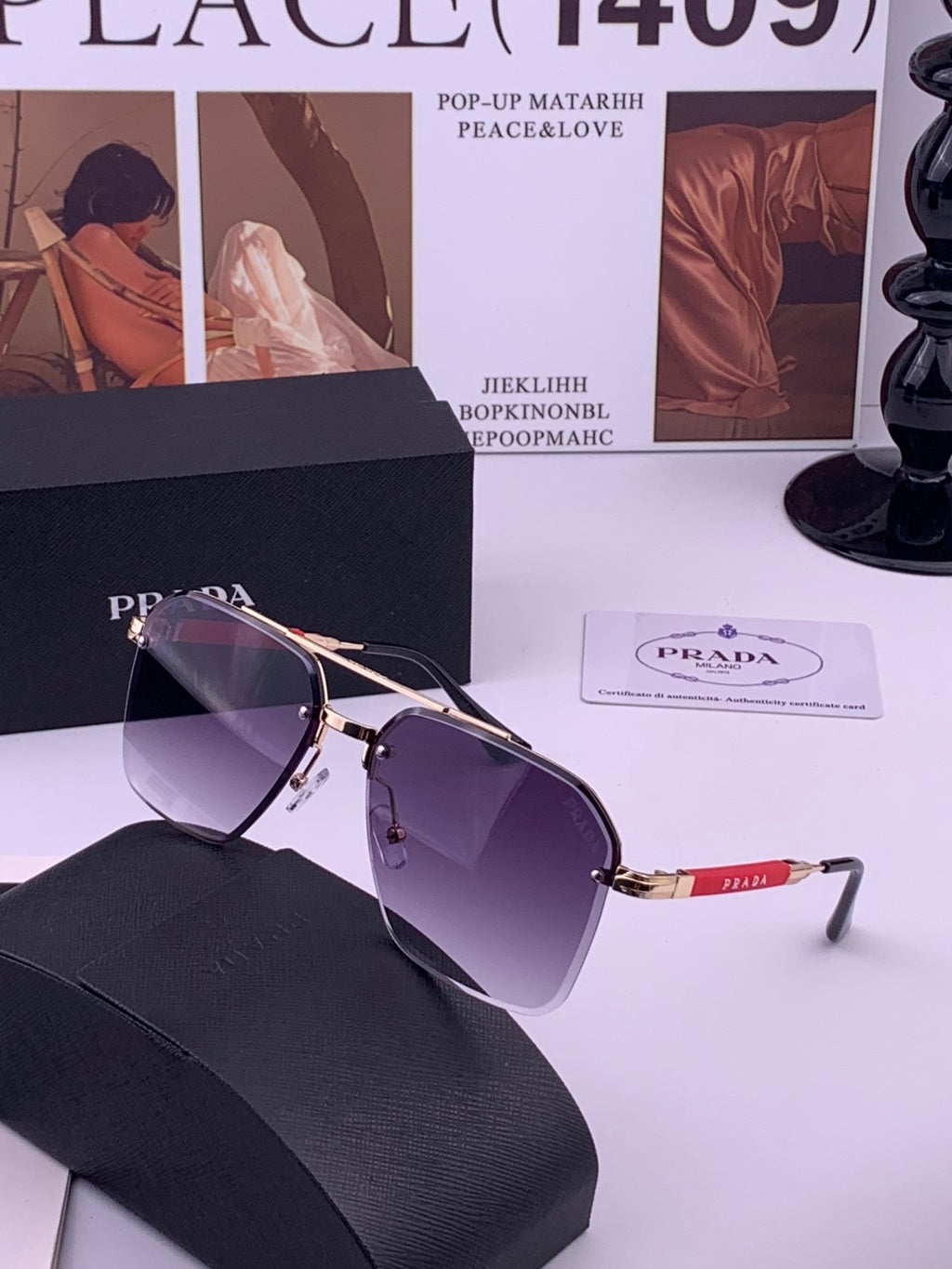 Prada Fashion Purple Lens Sunglasses for Men - 415698 - detail image 2