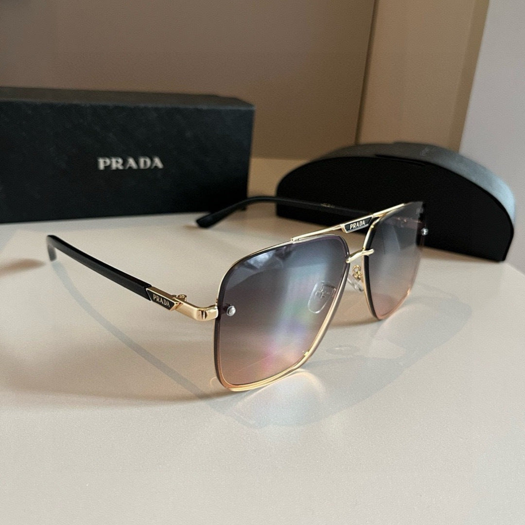 Prada Polarized Fashion Silver Lens Sunglasses for Men - 487101