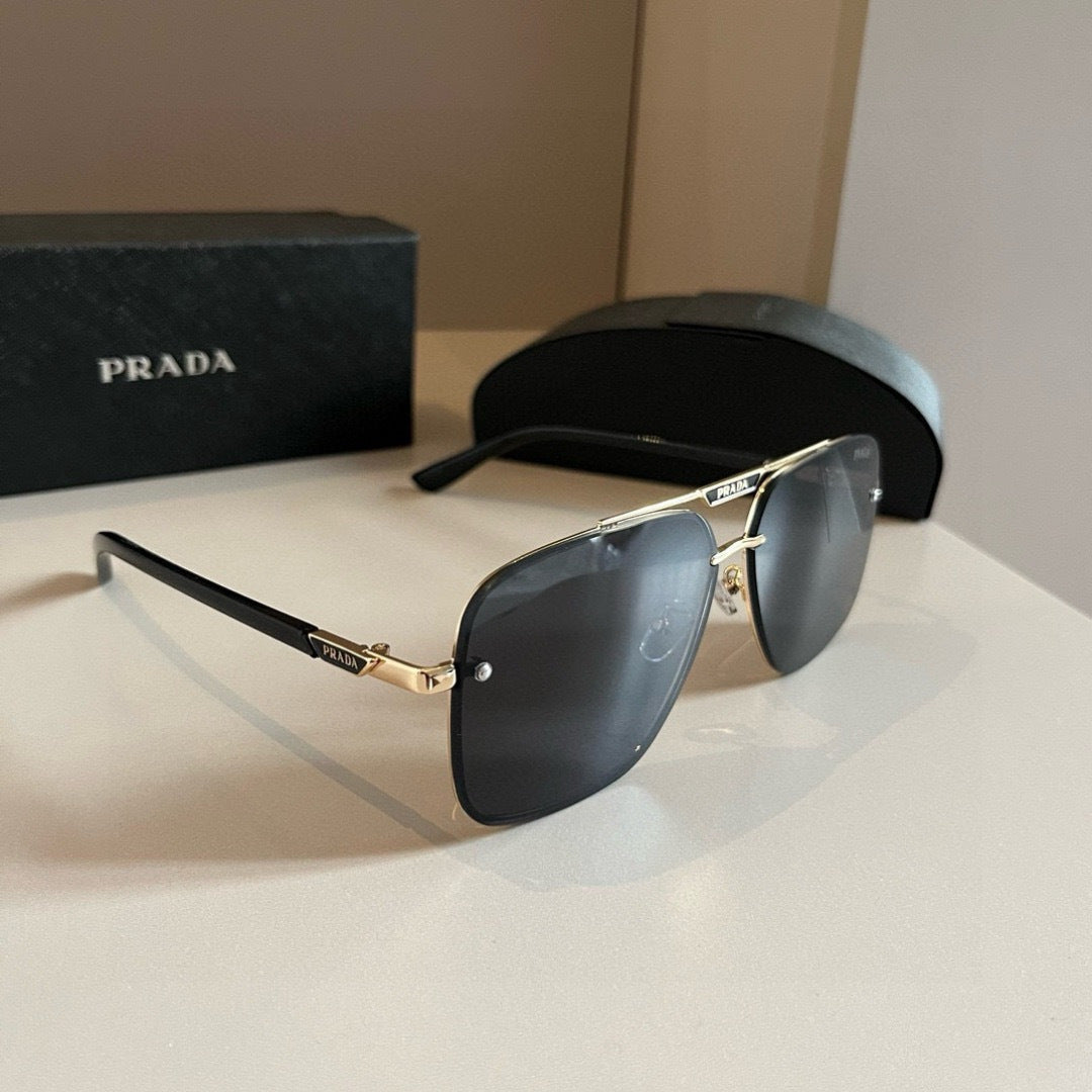 Prada Polarized Fashion Silver Lens Sunglasses for Men - 432049