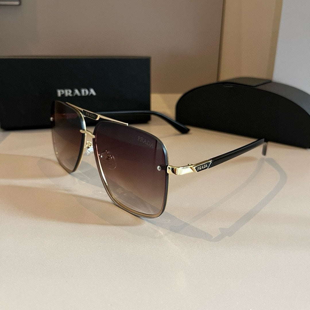 Prada Polarized Fashion Gold Lens Sunglasses for Men - 487103 - detail image 2