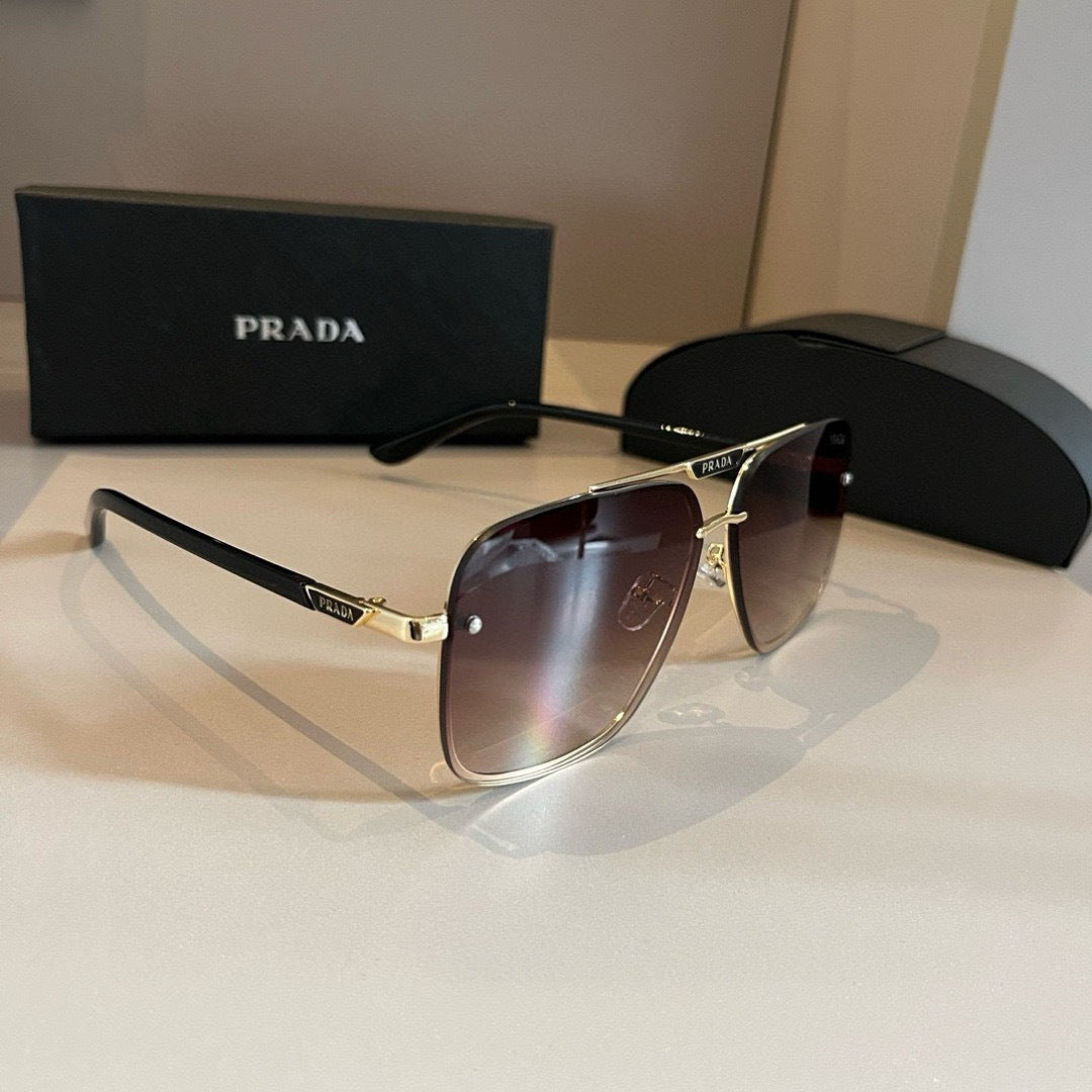 Prada Polarized Fashion Gold Lens Sunglasses for Men - 487103
