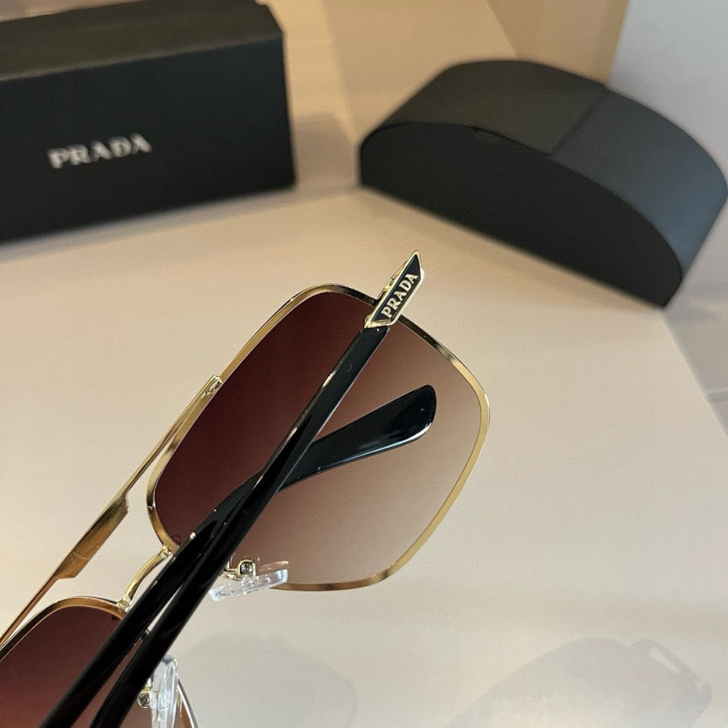 Prada Polarized Fashion Gold Lens Sunglasses for Men - 487103 - detail image 8