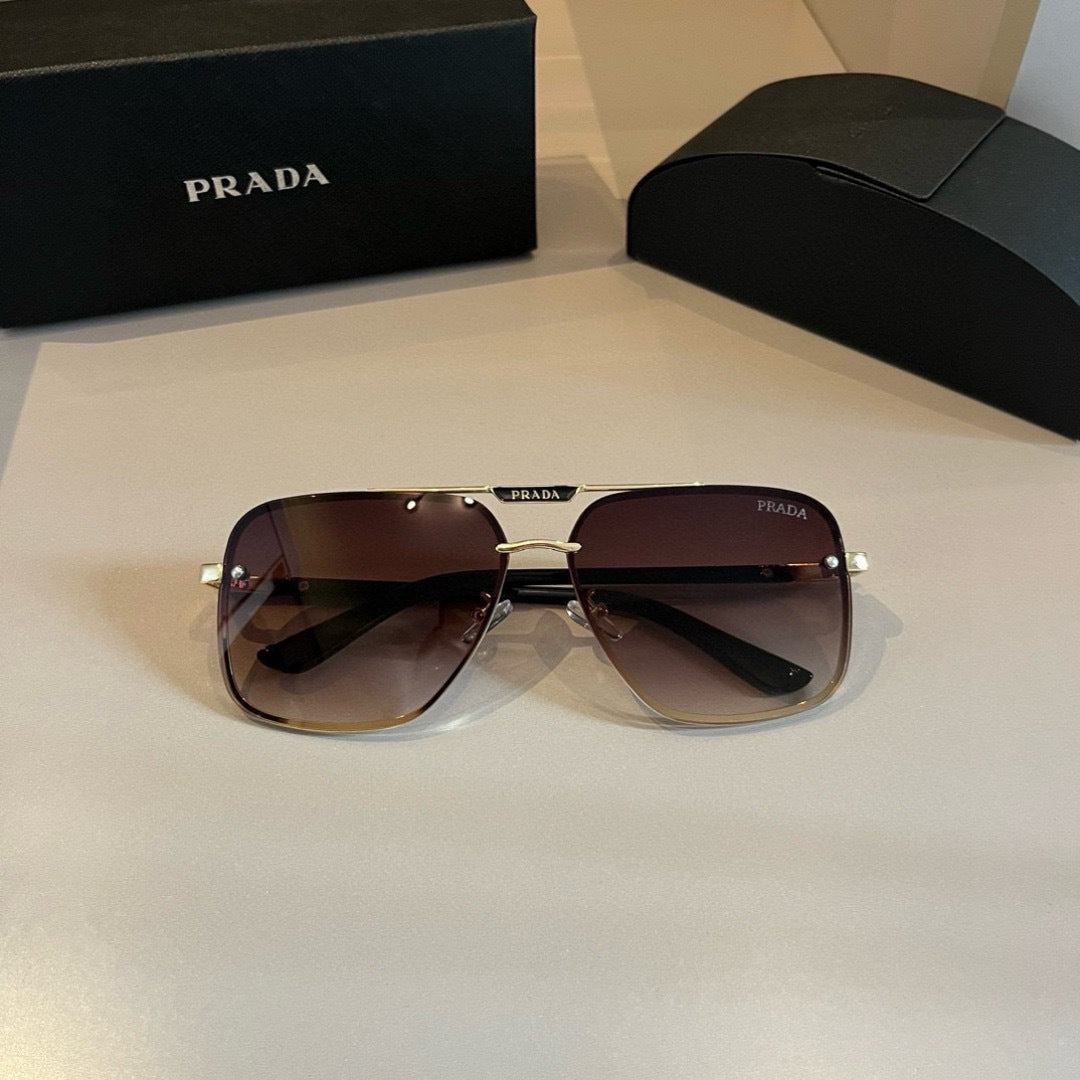 Prada Polarized Fashion Gold Lens Sunglasses for Men - 487103 - detail image 4