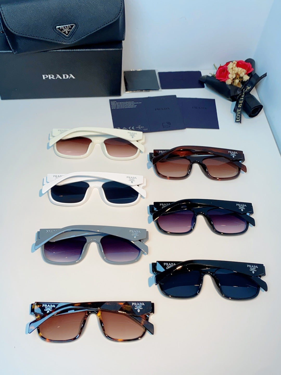Prada Polarized Square Brown Lens Sunglasses for Men & Women - detail image 11