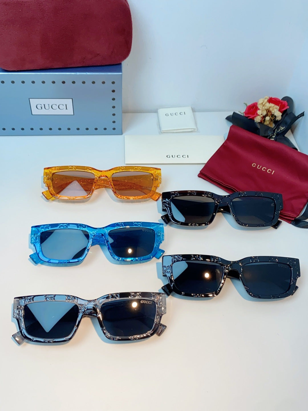 Gucci Square Orange Lens Sunglasses for Men & Women - detail image 12