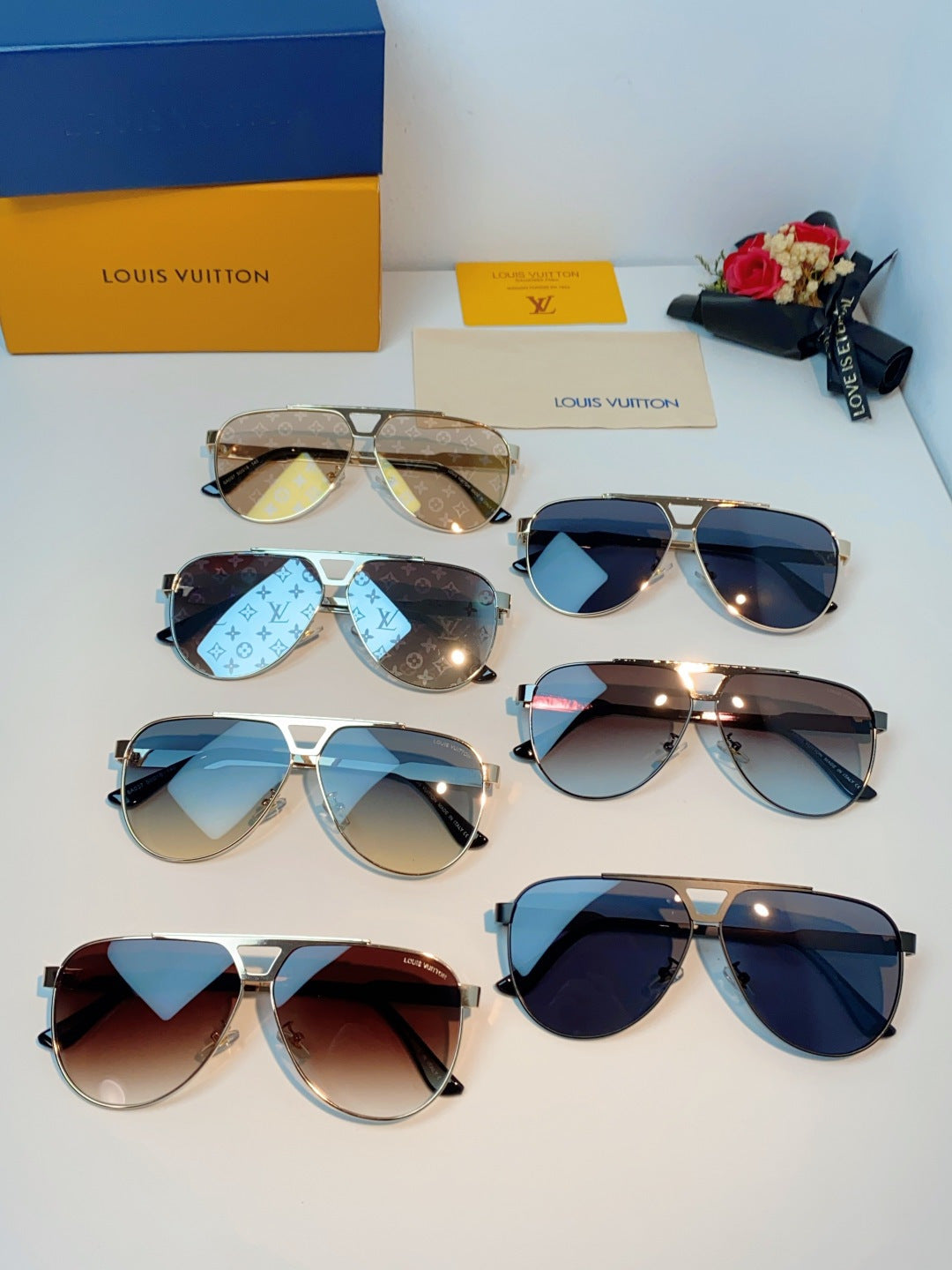 Louis Vuitton Metal Aviator Silver Lens Sunglasses for Men - detail image 12