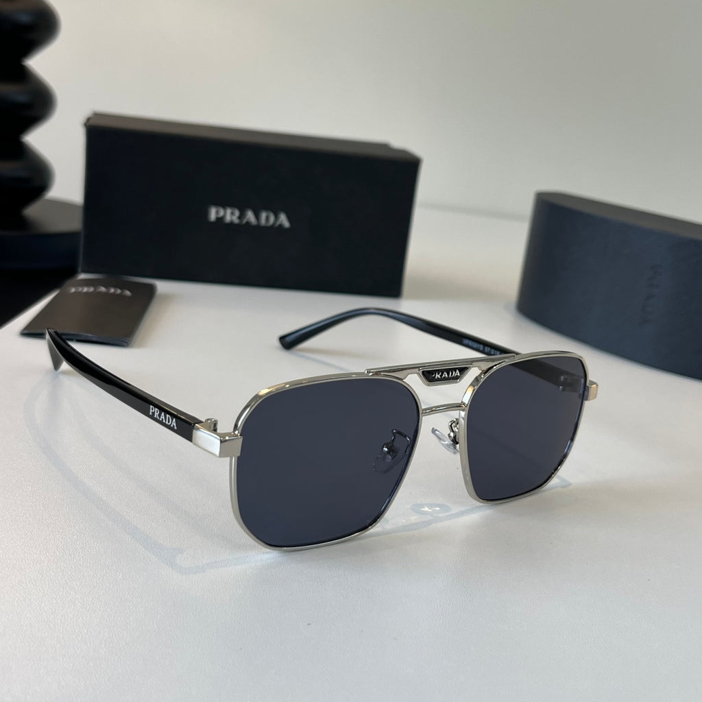 Prada Polarized Fashion Silver Lens Sunglasses for Men - 432179