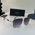 Prada Polarized Fashion Silver Lens Sunglasses for Men - 465584