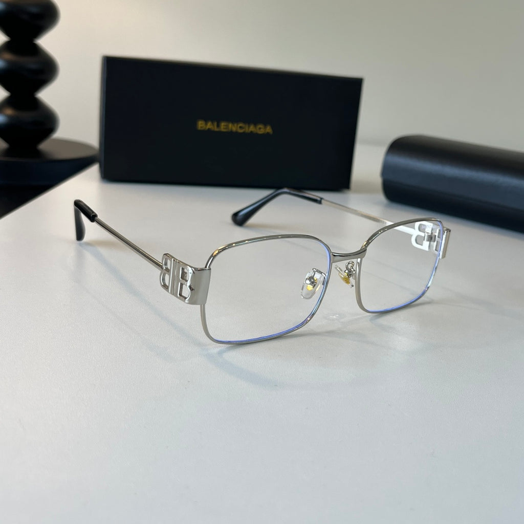 Balenciaga Rectangular Silver Lens Sunglasses for Men & Women - 399138