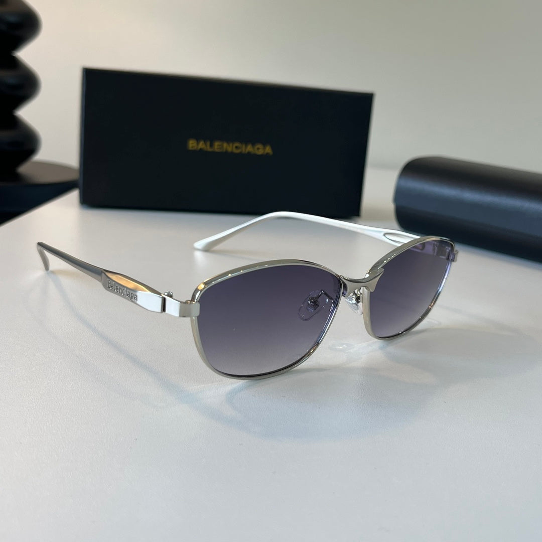 Balenciaga Rectangular Silver Lens Sunglasses for Men & Women - 358636