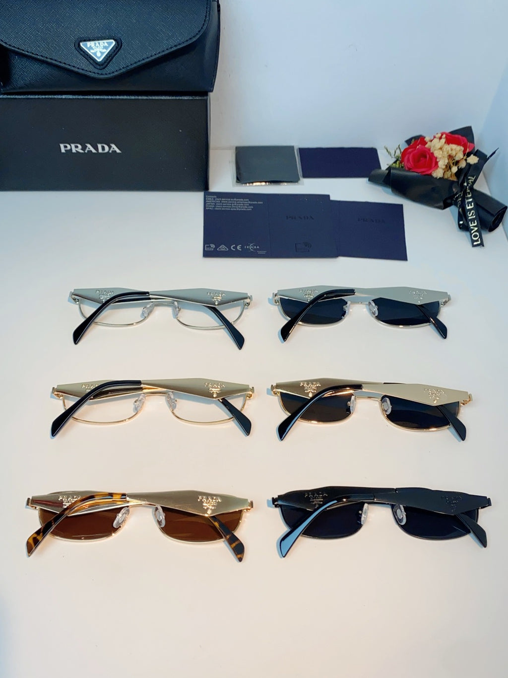 Prada Metal Oval Silver Lens Sunglasses for Men & Women - detail image 12