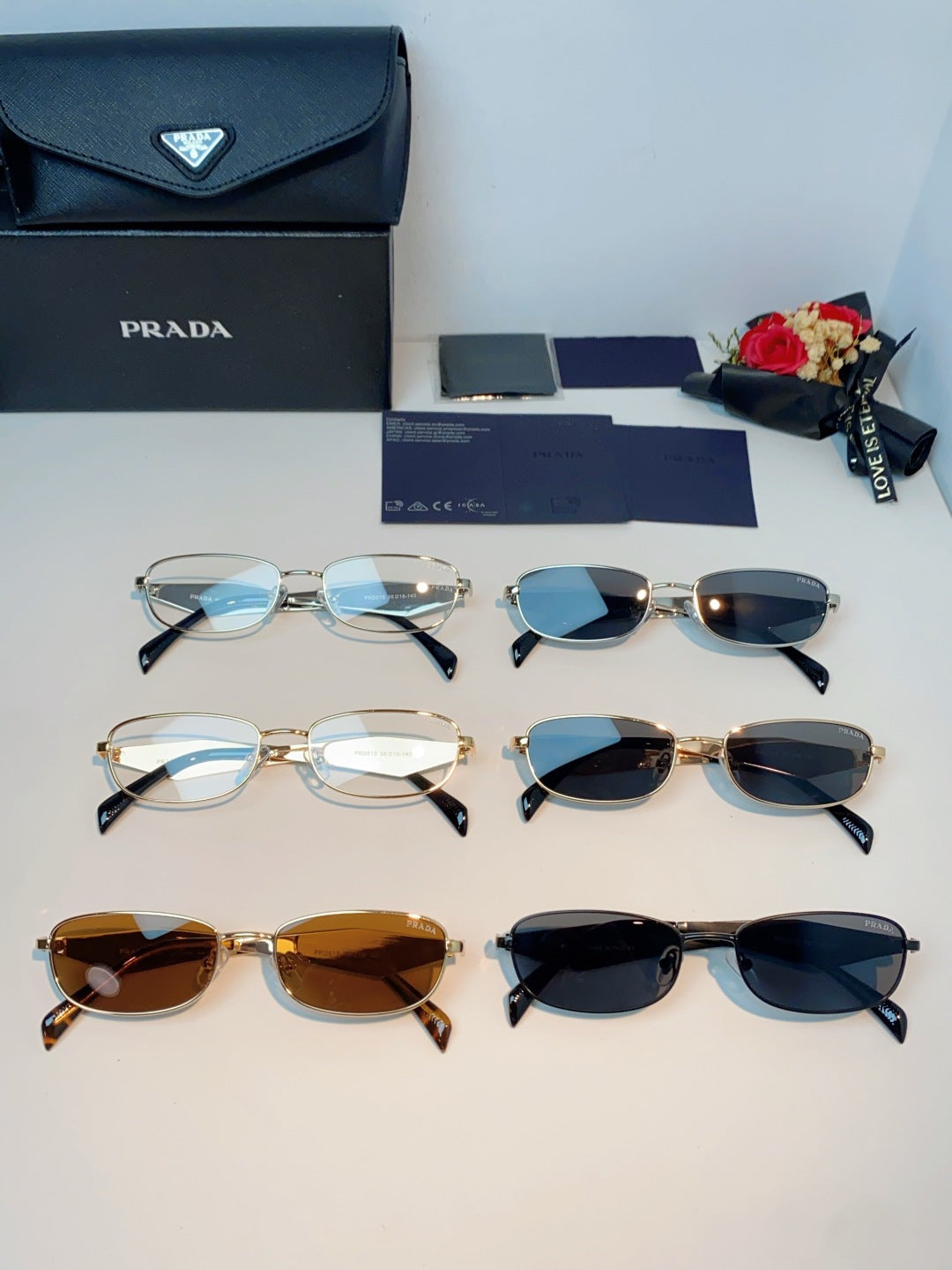 Prada Metal Oval Silver Lens Sunglasses for Men & Women - detail image 13