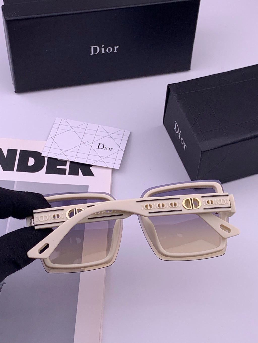 Dior CD2590 Polarized Square Red Lens Sunglasses for Women - 358172 - detail image 6