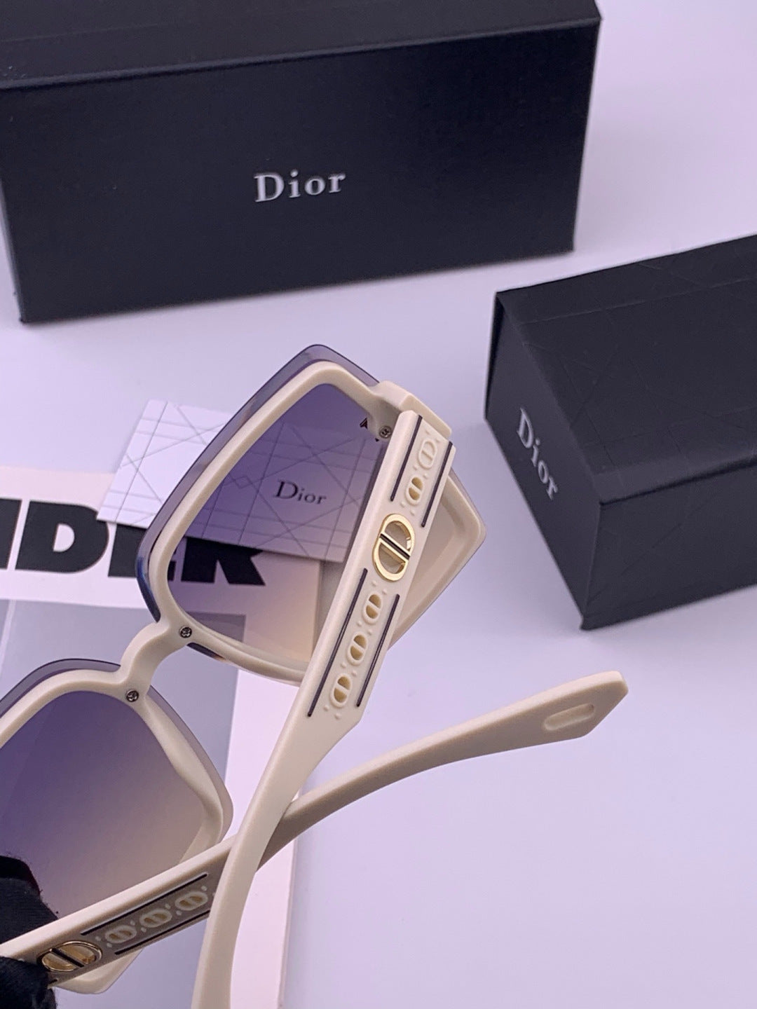Dior CD2590 Polarized Square Red Lens Sunglasses for Women - 358172
