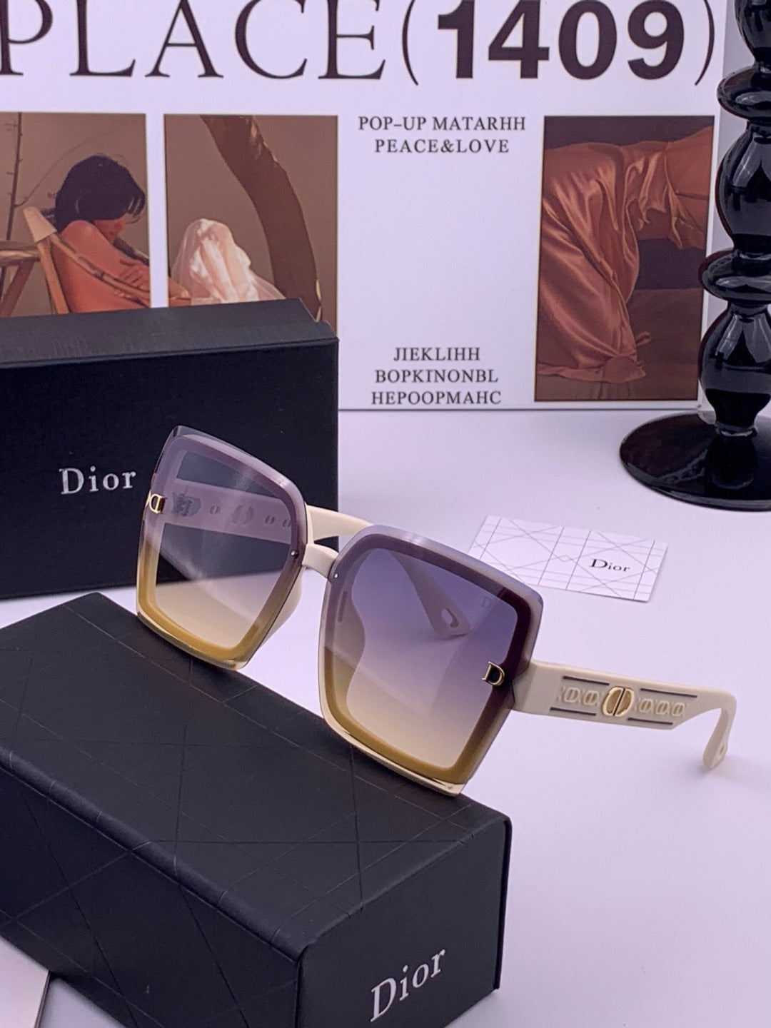 Dior CD2590 Polarized Square Red Lens Sunglasses for Women - 358172 - detail image 2