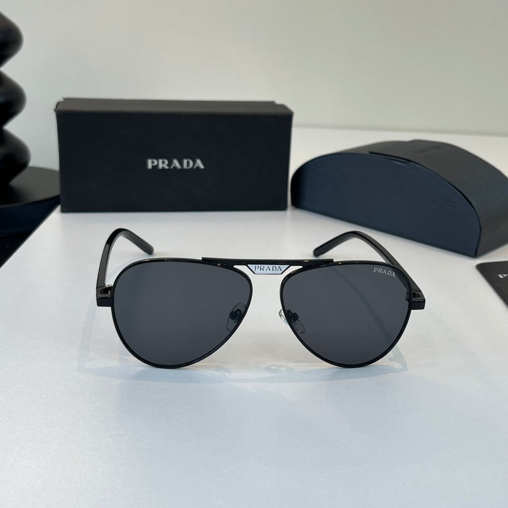Prada Metal Aviator Black Lens Sunglasses for Men & Women - 415734 - detail image 2