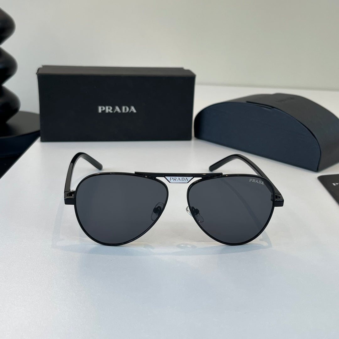 Prada Metal Aviator Black Lens Sunglasses for Men & Women - 415734 - detail image 2