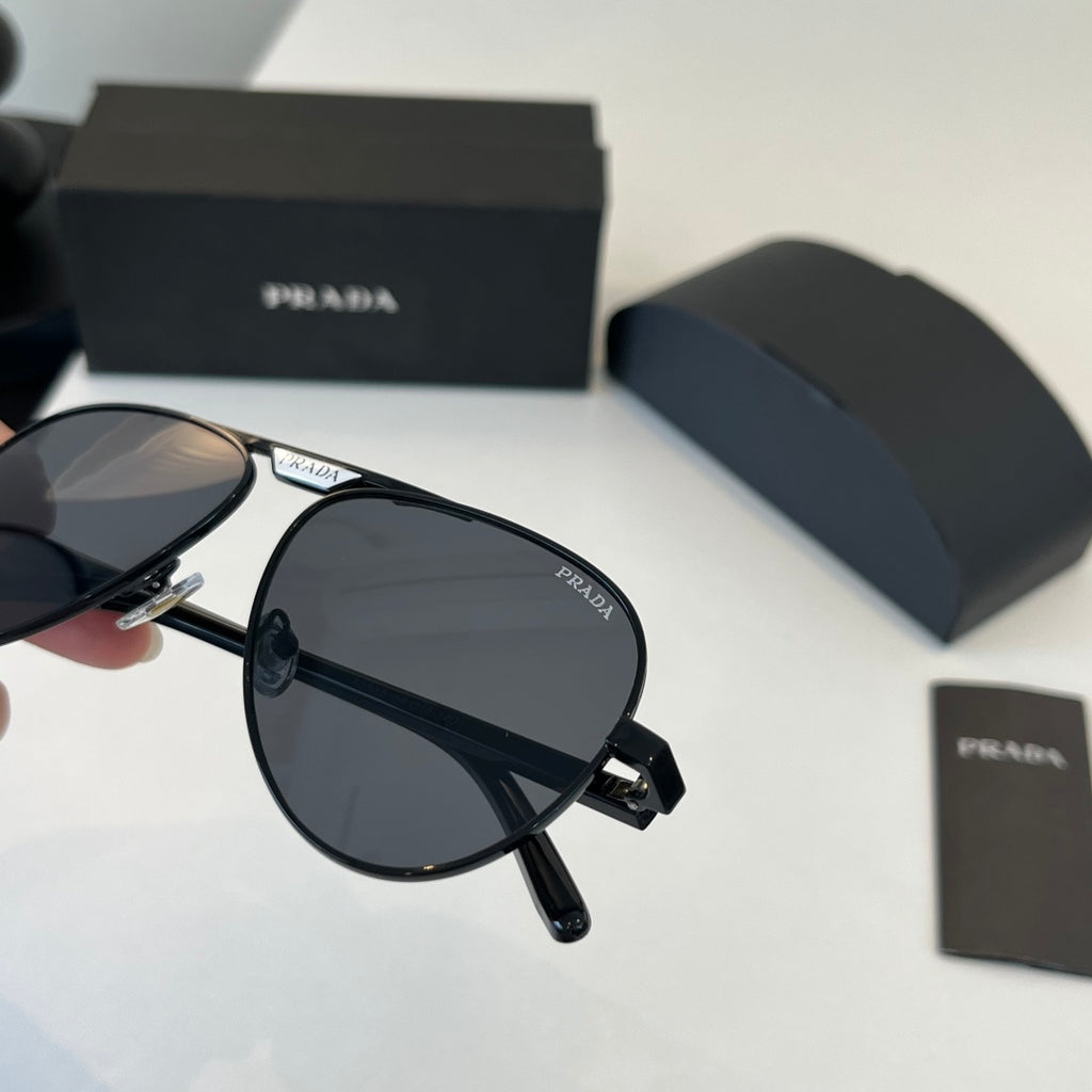 Prada Metal Aviator Black Lens Sunglasses for Men & Women - 415734 - detail image 6