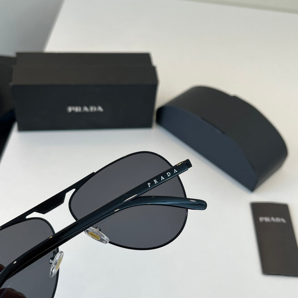Prada Metal Aviator Black Lens Sunglasses for Men & Women - 465650 - detail image 7