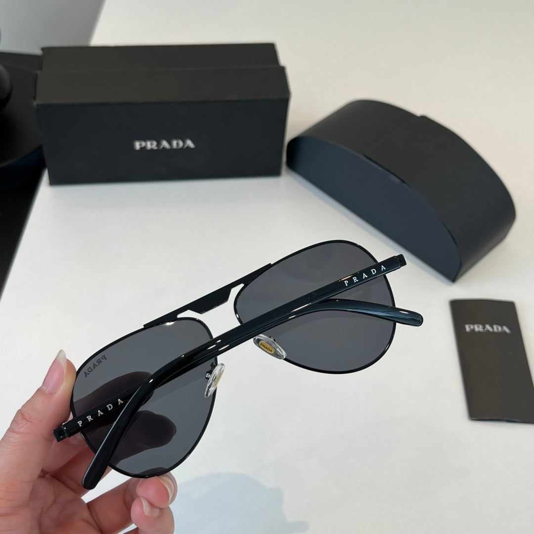 Prada Metal Aviator Black Lens Sunglasses for Men & Women - 415734 - detail image 8