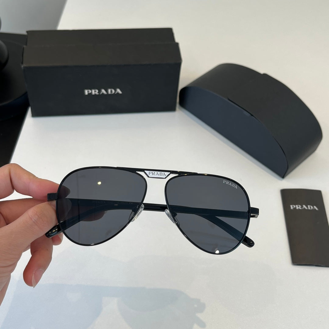Prada Metal Aviator Black Lens Sunglasses for Men & Women - 415734 - detail image 5