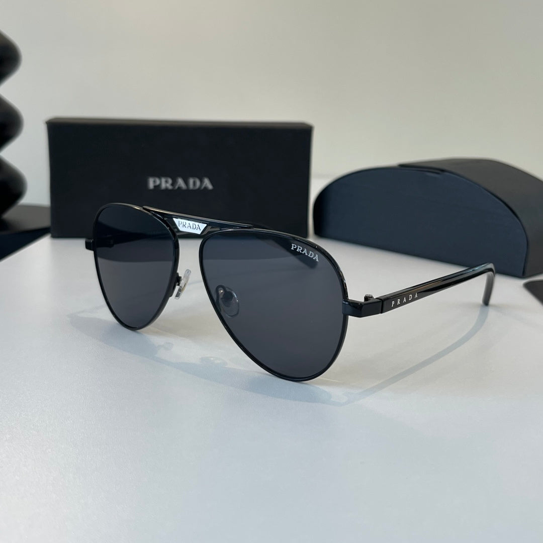 Prada Metal Aviator Black Lens Sunglasses for Men & Women - 415734 - detail image 3