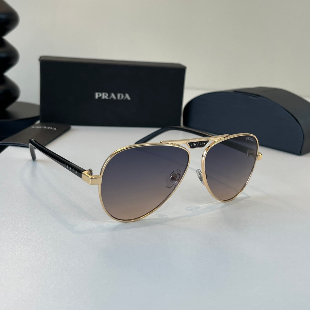 Prada Metal Aviator Silver Lens Sunglasses for Men & Women - 465651