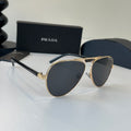 Prada Metal Aviator Silver Lens Sunglasses for Men & Women - 465652