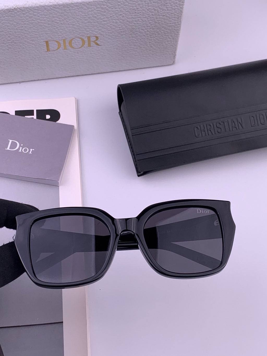 Dior CD6820 Polarized Square Black Lens Sunglasses for Women - 358170