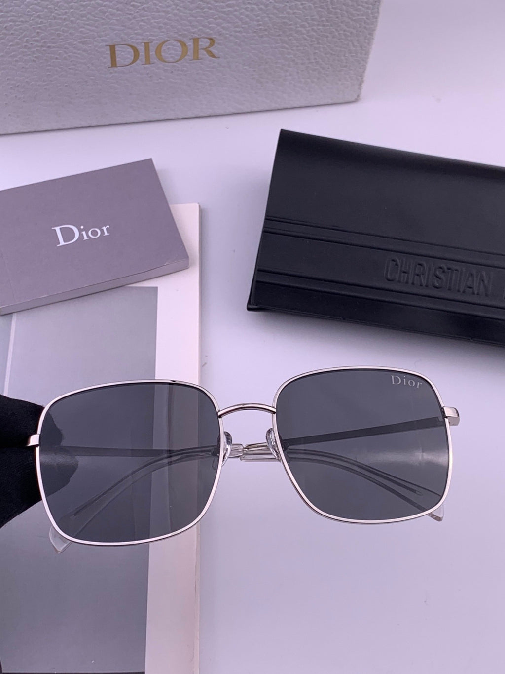 Dior CD5908 Square Black Lens Sunglasses for Women - 358165