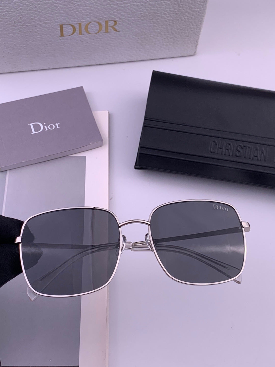 Dior CD5908 Square Black Lens Sunglasses for Women - 358165