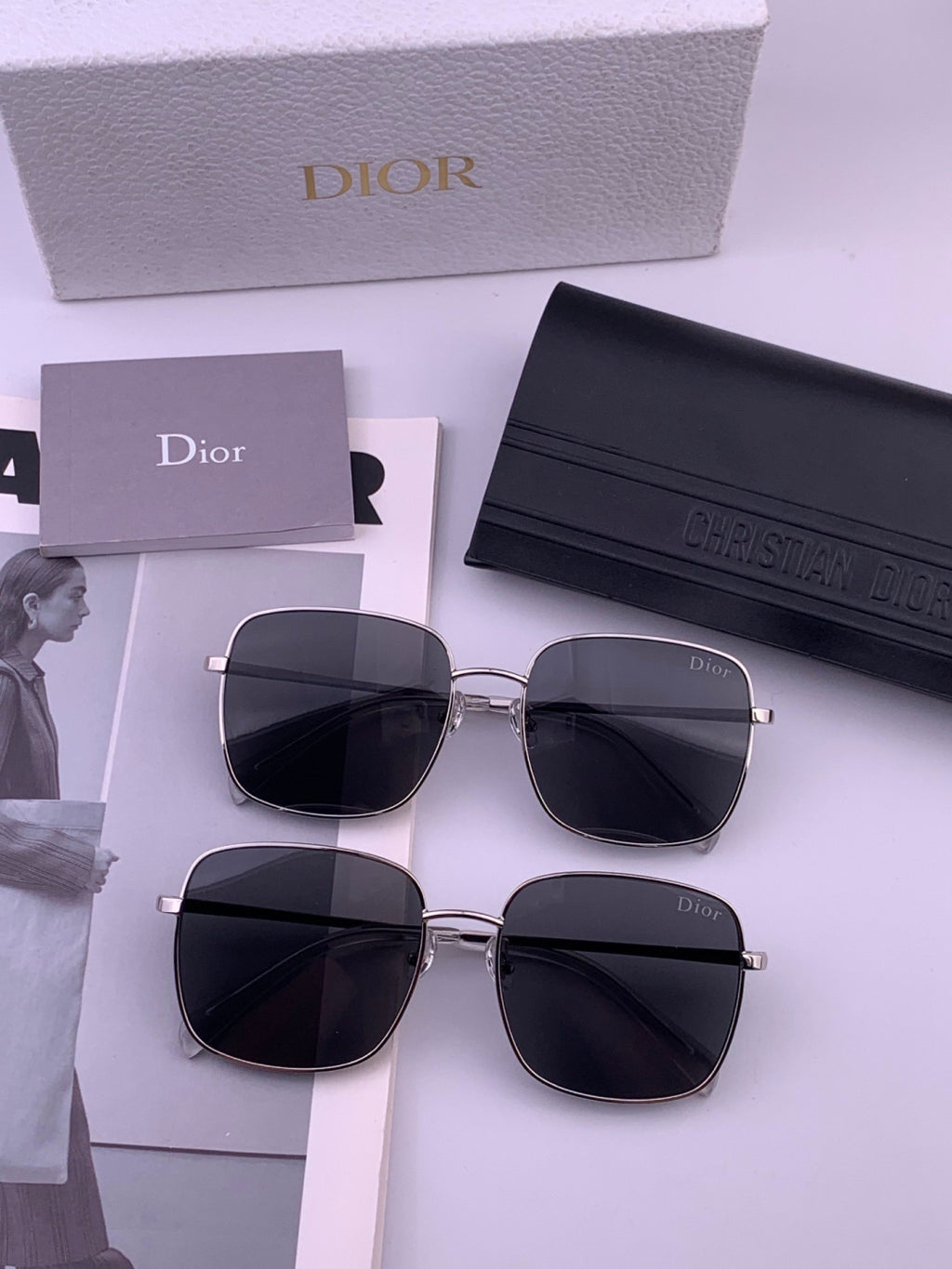 Dior CD5908 Square Black Lens Sunglasses for Women - 358165 - detail image 7