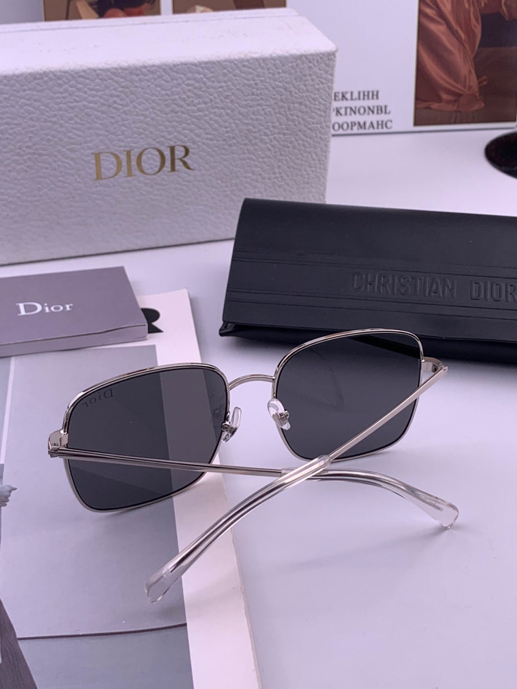 Dior CD5908 Square Black Lens Sunglasses for Women - 358165 - detail image 5