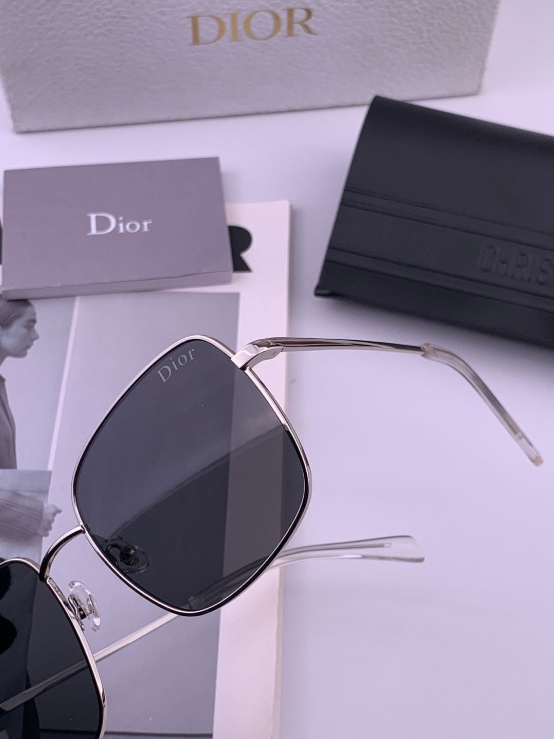 Dior CD5908 Square Black Lens Sunglasses for Women - 358165 - detail image 3