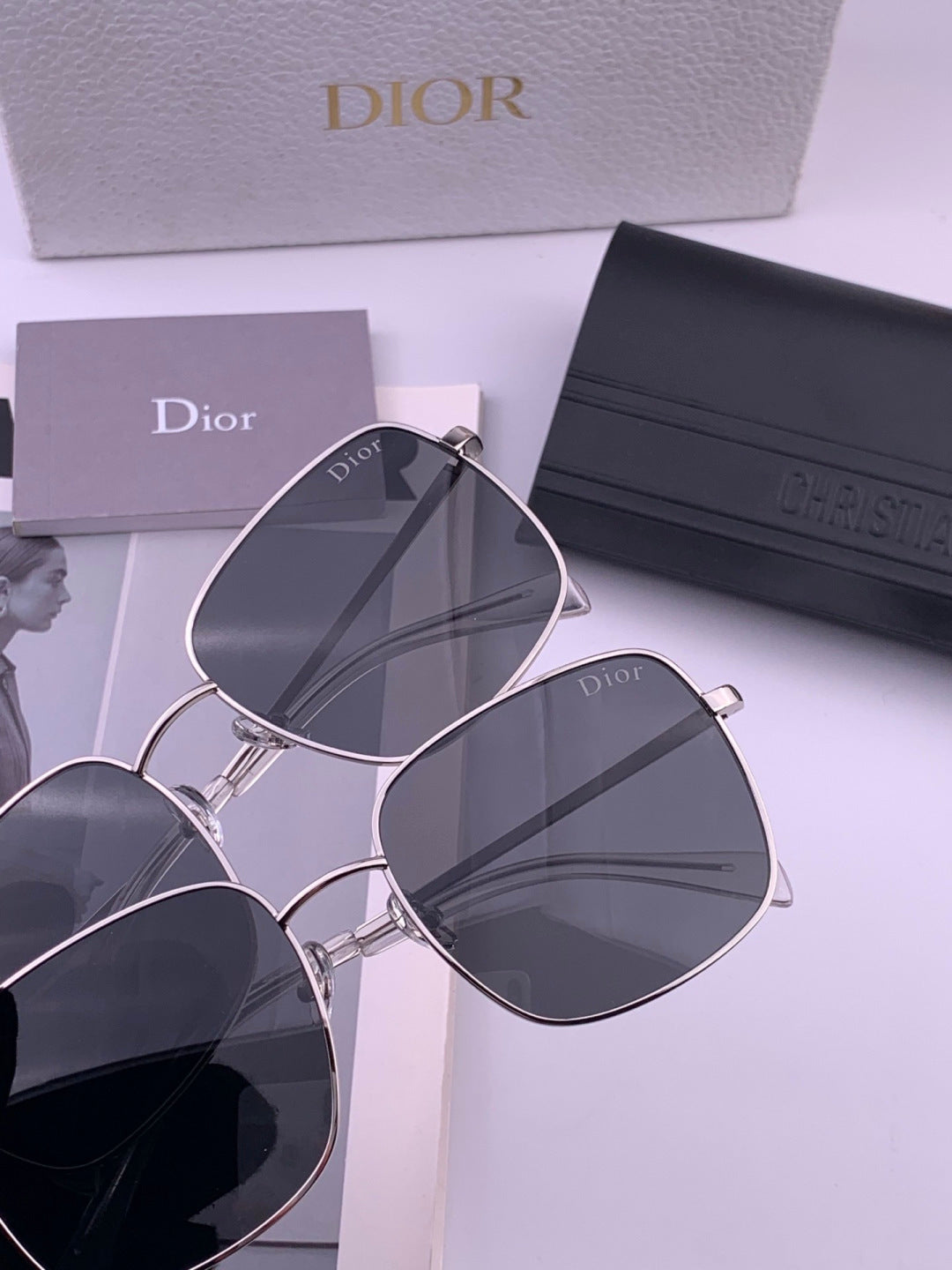 Dior CD5908 Square Black Lens Sunglasses for Women - 358165 - detail image 4