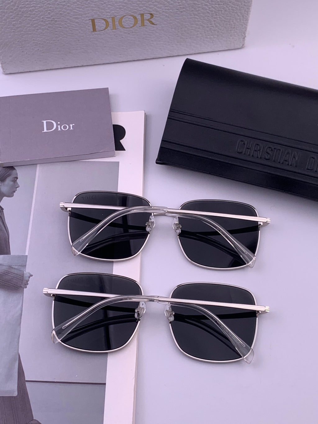 Dior CD5908 Square Black Lens Sunglasses for Women - 358165 - detail image 6