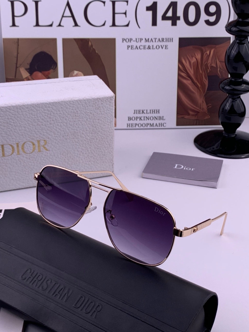 Dior CD313 Fashion Black Lens Sunglasses for Women - 358203 - detail image 4