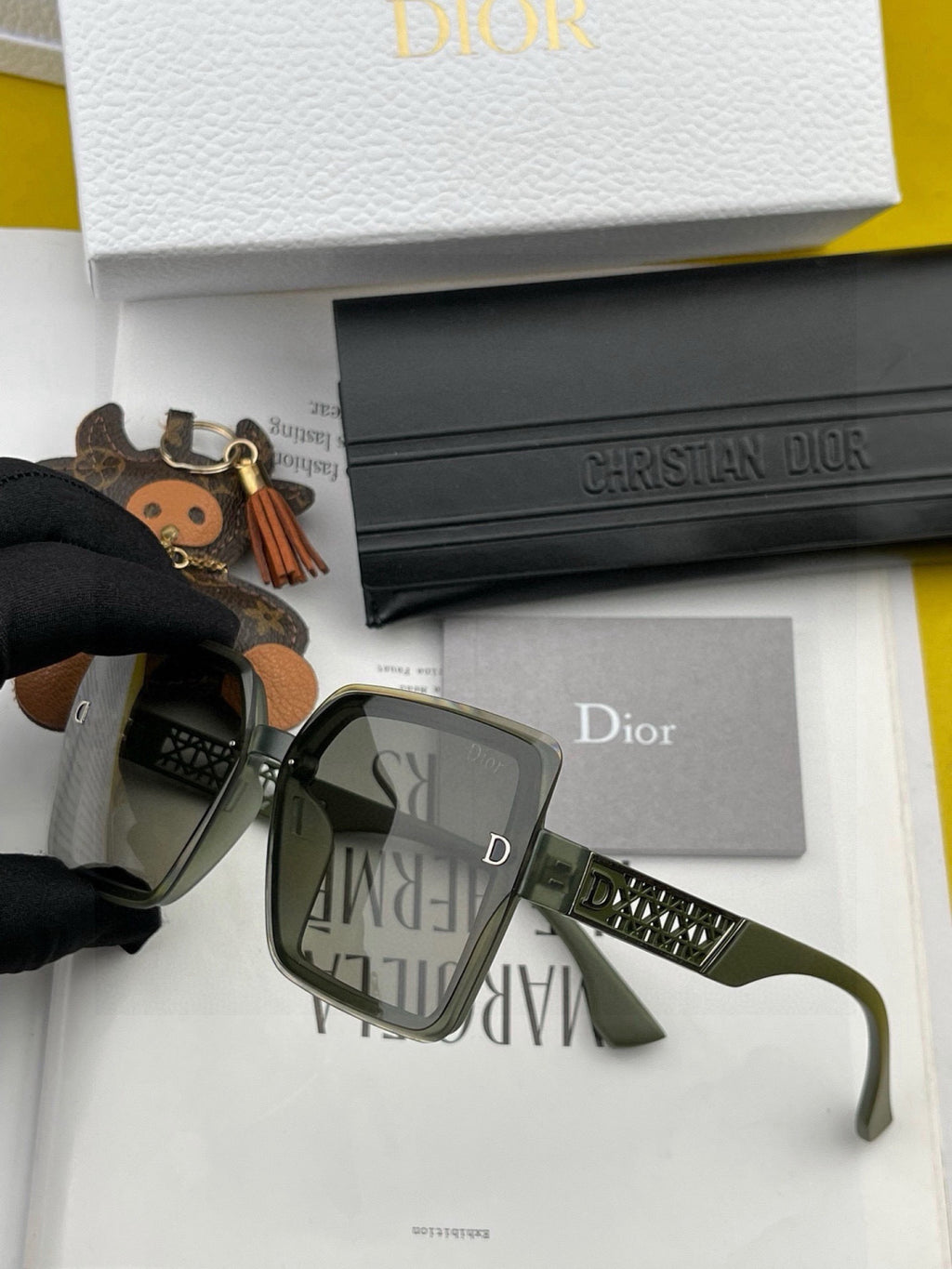 Dior CD4190 Square Gold Lens Sunglasses for Women - 358236 - detail image 2