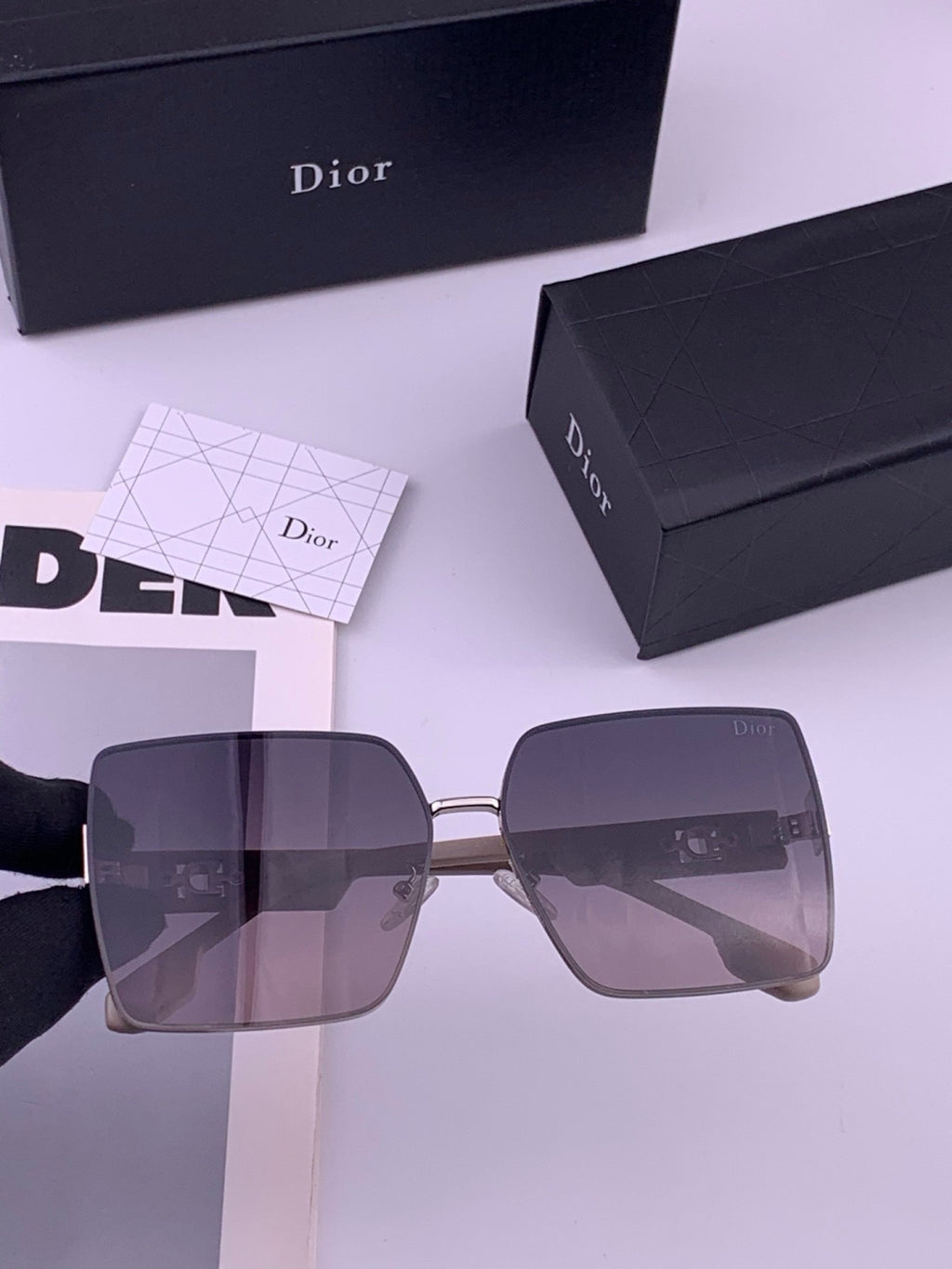 Dior CD1190 Square Brown Lens Sunglasses for Women - 358238 - detail image 3