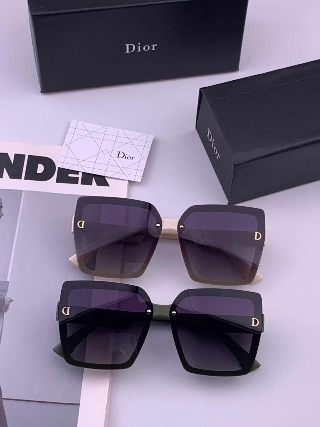 Dior CD2590 Polarized Square Black Lens Sunglasses for Women - 358228 - detail image 8