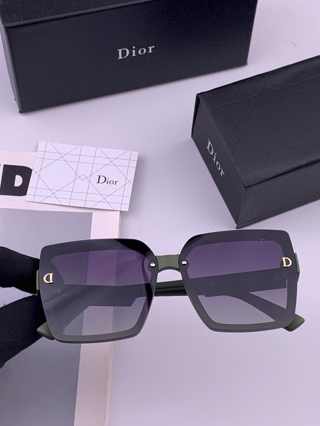 Dior CD2590 Polarized Square Black Lens Sunglasses for Women - 358228