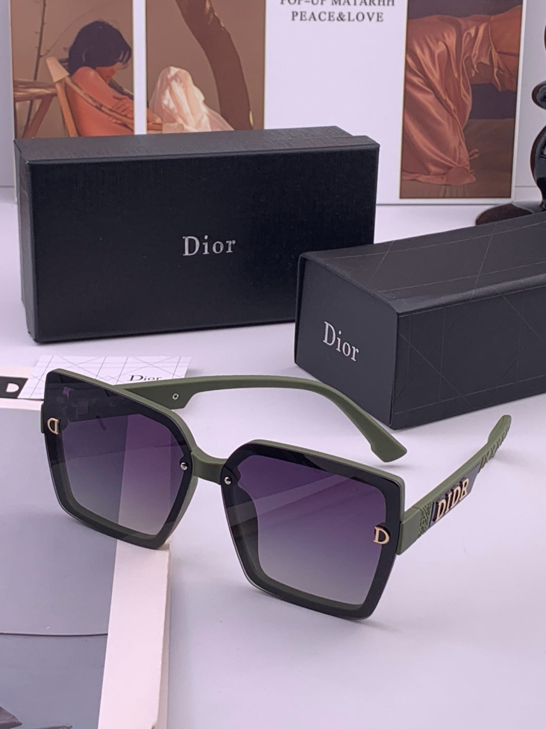 Dior CD2590 Polarized Square Black Lens Sunglasses for Women - 358228 - detail image 7