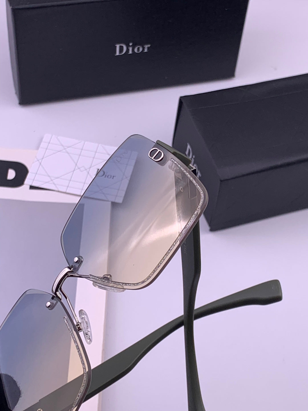 Dior D7771 Square Gold Lens Sunglasses for Men & Women - 358229 - detail image 6