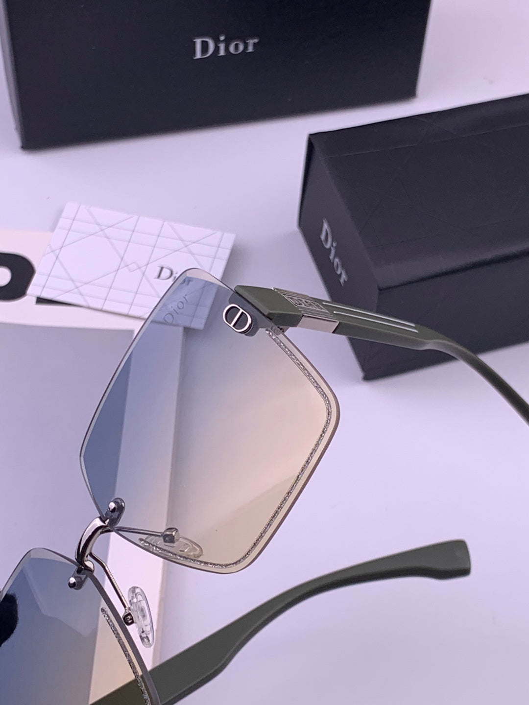Dior D7771 Square Gold Lens Sunglasses for Men & Women - 358229 - detail image 3
