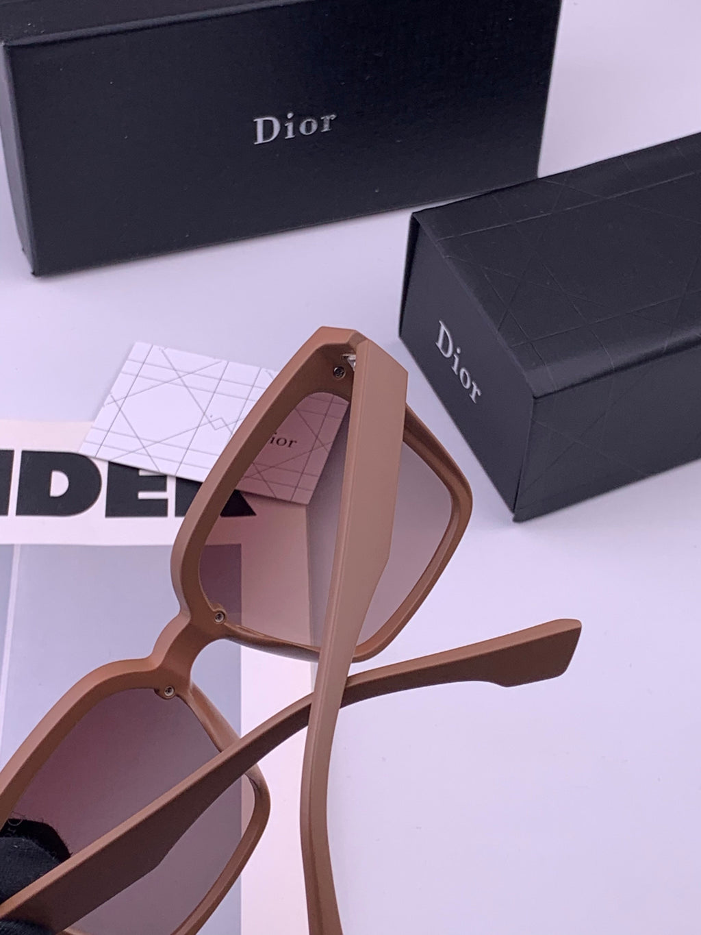 Dior CD883 Polarized Square Gold Lens Sunglasses for Women - 358231 - detail image 4