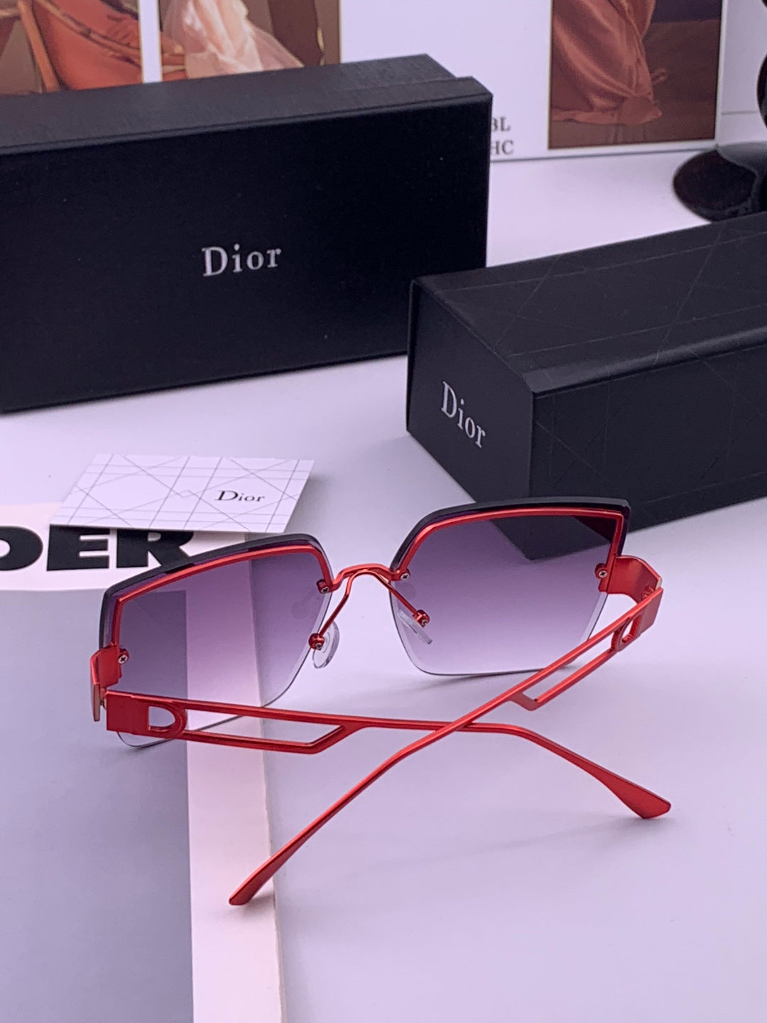 Dior D9681 Square Gold Lens Sunglasses for Men & Women - 358234 - detail image 6
