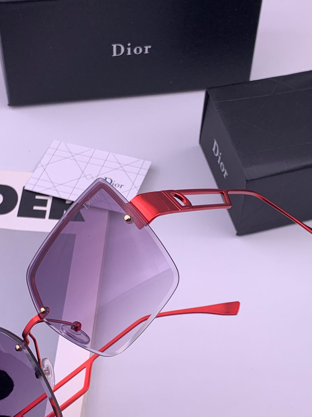 Dior D9681 Square Gold Lens Sunglasses for Men & Women - 358234 - detail image 3