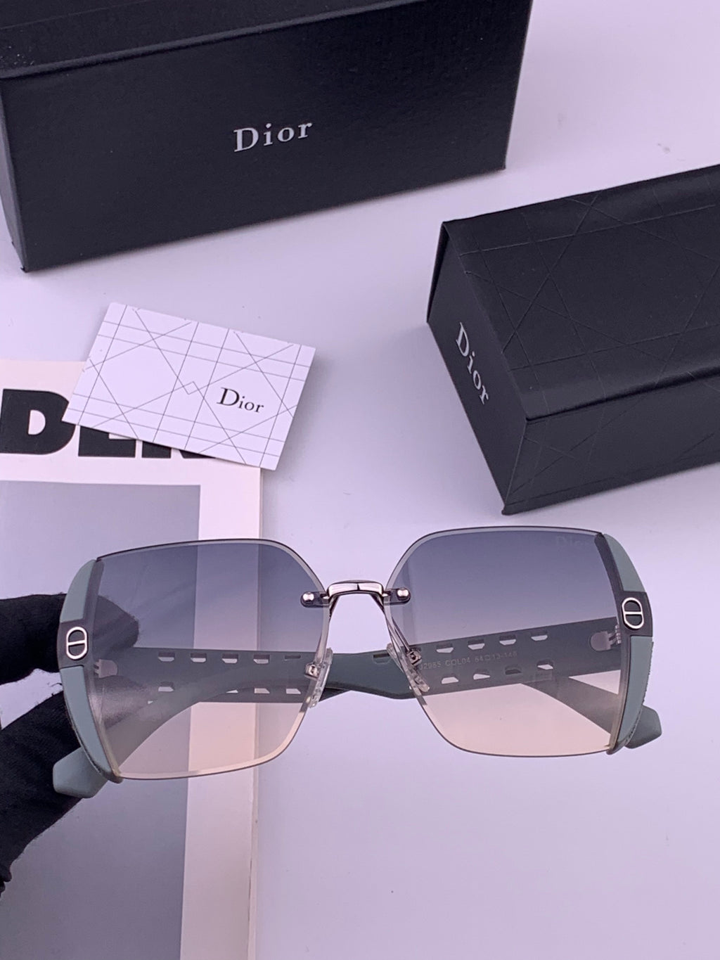 Dior CD5296 Square Gold Lens Sunglasses for Women - 371899
